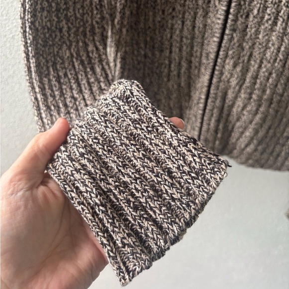 Talbots Zip Up Cardigan Long Sleeve Brown Marled Size M 100% Cotton Fall Alaska - Picture 6 of 10